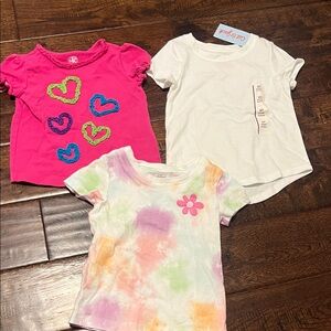 Mix & Match Girls' T-Shirt Bundle — Pink, White & Pastel Tie-Dye